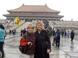 Image of Jean Schulz and Melissa Menta at the Forbidden City in Beijing, China